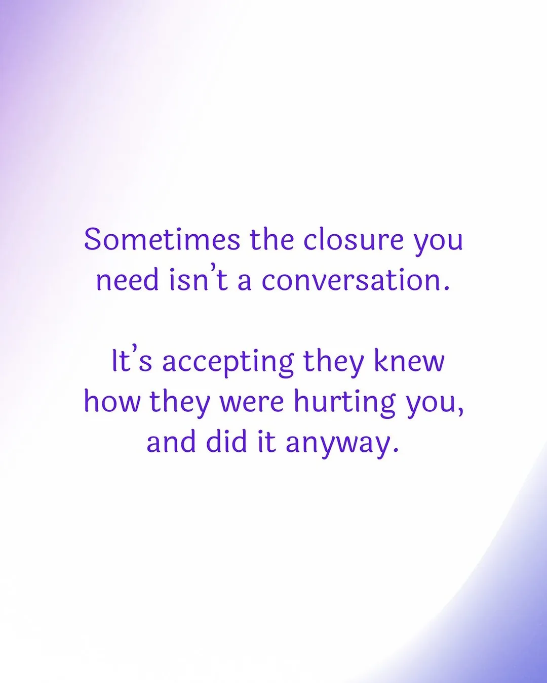 You don’t need another apology or explanation. The truth is in what they chose to keep doing, even after they saw (while pretending not to) it was breaking you.
ㅤ
Closure is realising that, and walking away anyway.
ㅤ
Do you agree?
ㅤ
#smitajoshi #karmaanddiamonds #psychology #emotionalintelligence #narcissist #narcissism #relationships #breakups #trauma #closure